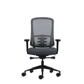 Oqonos Cherg 020 Silla de Oficina Ergonomica con Mecanismo Autobalanceado, Reposabrazos 4D, Asiento Deslizable y Ruedas de Silicona - Gris con Estructura Negra