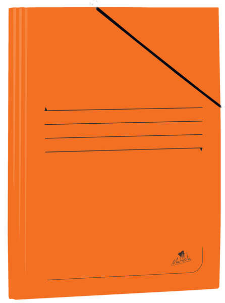 Mariola Carpeta de Carton Plastificado Folio 500gr/m2 - Medidas 34x25cm - Cierre con Goma Elastica - Color Naranja · Pack de 20 uds.