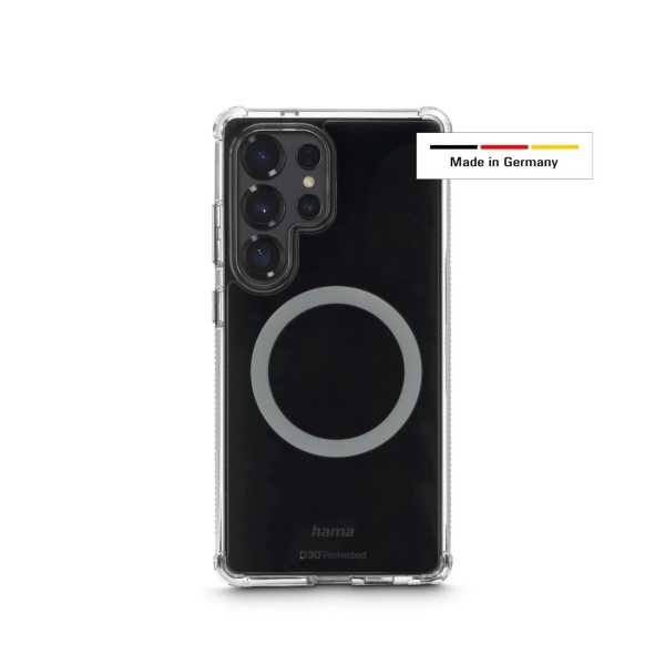 Hama Extreme Protect Funda para Samsung S25 Ultra - Magnetico - Antideslizante - Policarbonato - Proteccion D3O - Bordes Elevados - Color Transparente