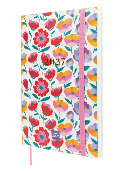 Finocam Dotted Agenda de Tapa Flexible Internacional - 16 Meses - Semana Vista Horizontal - Formato Y10 - 140x204mm - Papel de 80g/m2 - Esquinas Microperforadas - Cierre con Goma - Multicolor