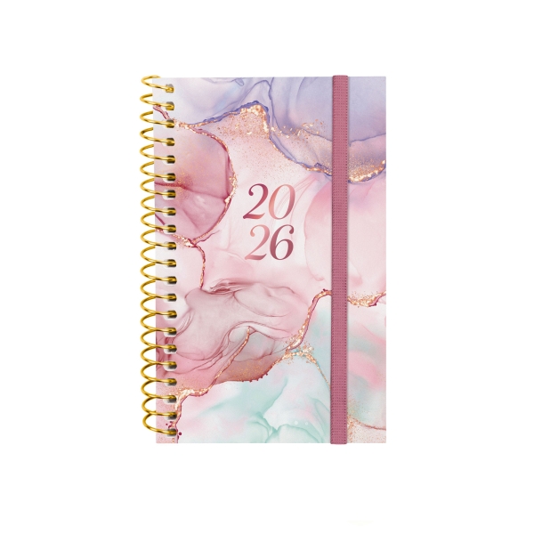 Finocam Design Collection Agenda de Espiral - Anual 2026 - Tapa Ligera - Formato E3 - 85x14x127mm - Semana Vista Horizontal - Color Varios