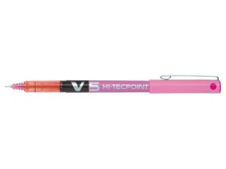 Pilot Boligrafo de tinta liquida V5 HI-Tecpoint Rollerball - Punta fina de aguja 0.5mm - Trazo 0.3mm - Color Rosa · Pack de 12 uds.