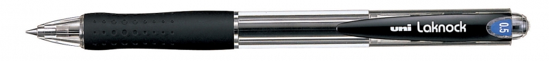 Uni-ball Laknock SN-100(05) Boligrafo de Tinta Base Aceite - Punta de Bola 0.5mm - Tinta Suave y Duradera - Cuerpo de Plastico - Color Negro · Pack de 12 uds.
