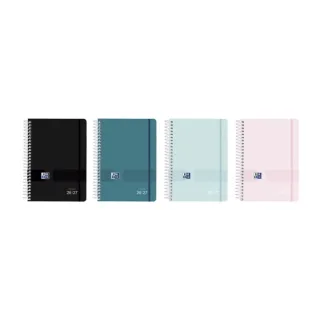 Oxford Live and Go Agenda Escolar con Espiral - Castellano - Tapa de Plastico - Formato Octavo - Semana Vista - Colores Surtidos · Pack de 8 uds.