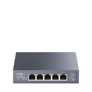 Cudy Switch No Administrado de 5 Puertos RJ45 - Capacidad Conmutacion 25Gbps - Indicadores LED - Funcion Vigilancia IGMP - Prevencion de Bucles - 119x85x28mm - Color Negro