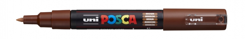 Posca PC-1M Marcador de Pintura - Punta de Poliester Conica 0.7mm - Tinta Base al Agua - Resistente a la Luz - No Permanente - Color Marrón · Pack de 6 uds.