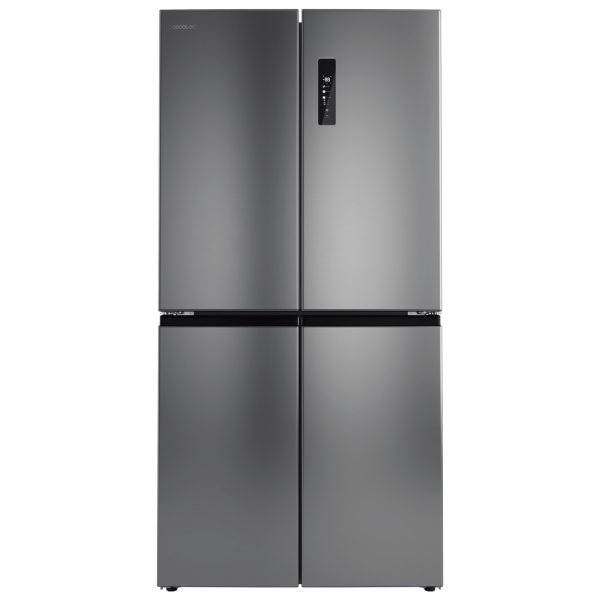 Cecotec Bolero CoolMarket 4D 503 Inox E Frigorifico Americano 4 Puertas - Capacidad 503L - Luz LED - Compresor Inverter - Silencioso - Frio Envolvente - Clase E - 177.5x85.3x69.8cm - Color A