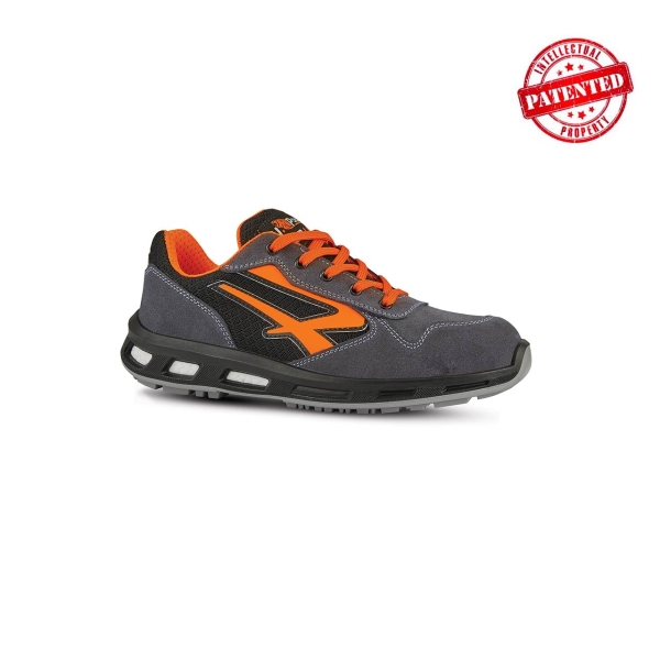 Upower Orange S ESD Calzado de Seguridad Bajos - Talla 35 - Parte Superior de Nailon Ultraflexible y Gamuza Suave, Puntera de Aluminio, Suela Antideslizante, Proteccion S1PS FO SR - Color Gr