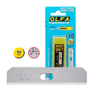 Olfa Pack de 10 Cuchillas de Respuesto para Cutters Olfa SK-7 - Acero Inoxidable