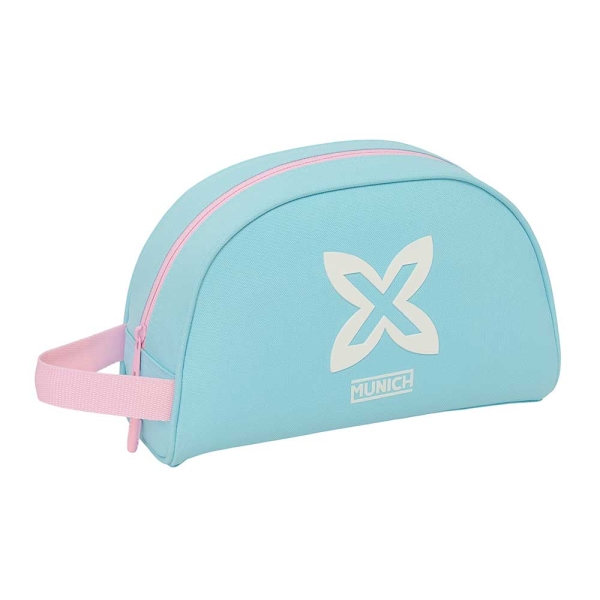 Safta Munich Sky Neceser - Adaptable a Carro - Asa de Mano Lateral - Bolsillo Interior con Cremallera - 28x18x10cm - Color Azul Pastel