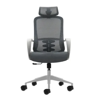 Oqonos Cherg 008 Silla de Oficina Ergonomica con Reposacabezas Cervical Ajustable, Respaldo de Malla Transpirable, Piston de Gas Clase 4, Soporte Lumbar, Reposabrazos Fijos, Asiento Ergonomi