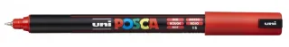 Posca PC-1MR Marcador de Pintura - Punta Roller de Fibra 0.7mm - Tinta Pigmentada Base al Agua - Resistente a la Luz - Color Rojo · Pack de 6 uds.