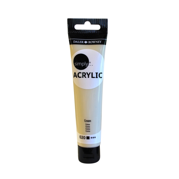 Daler Rowney Simply Pintura Acrilica - Tubo de Plastico - 75ml - Color Crema