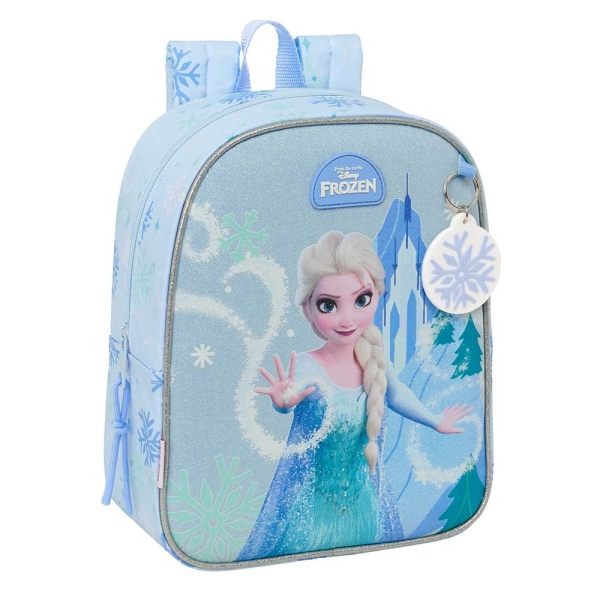 Safta Frozen Mochila Guarderia - 6L - Cremallera - Asa de Mano - Tarjeta de Identificacion Personal - Adaptable a Carrito - 22x27x10cm - Color Azul Pastel
