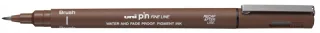 Uni-ball PINBR-200(S) Rotulador Calibrado - Punta Poliacetal Brush - Tinta Pigmentada Resistente al Agua y Luz - Color Sepia · Pack de 12 uds.