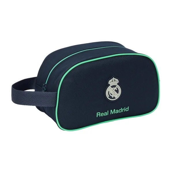 Safta Real Madrid 2ª Equipacion 25/26 Neceser de 5L - Cremallera - Asa Lateral - Adapatable a Carro - 260x120x150mm - Color Azul Marino