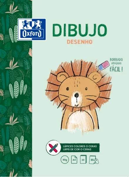 Oxford Dibujo Infantil/Ocio - Bloc Encolado A4 - Tapa Blanda/Contratapa Rigida - 20 Hojas 90gr · Pack de 5 uds.