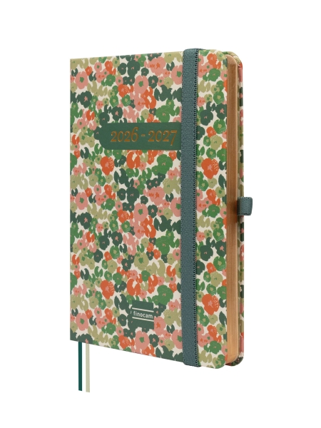 Finocam Minimal Agenda de Tapa Dura Internacional - 18 Meses - Semana Vista Horizontal - Formato M3 - 100x150mm - Papel Crema de 80g/m2 - Bolsillo Interior - Cierre con Goma - Multicolor
