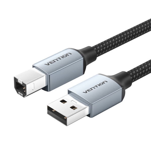 Vention Cable Impresora USB 2.0 Macho a USB-B Macho - 1.5m - Trenzado - Color Gris