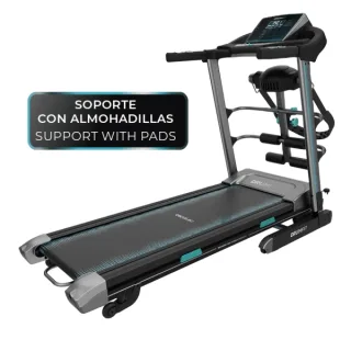 Cecotec DrumFit WayHome 1600 Obelia Pro Cinta de Correr Plegable - 1500W - Velocidad 16km/h - Inclinacion Motorizada - Amortiguacion - LCD - Cinturon Masaje - Superficie 130x42cm - Color Neg