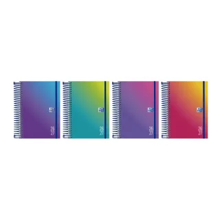 Oxford Gradient Agenda Escolar con Espiral - Castellano - Tapa Extradura - Formato Octavo - Dia Pagina - Colores Surtidos · Pack de 8 uds.