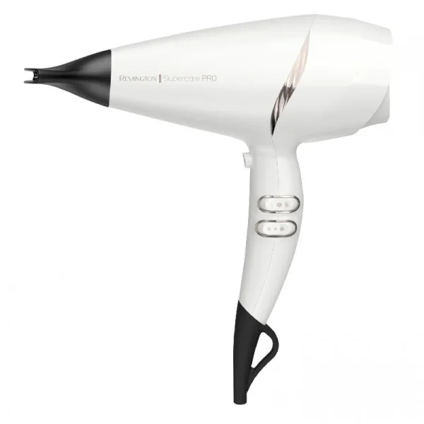 Remington Supercare Pro 2200AC Secador de Pelo 2200W - Boquillas Concentradoras - Motor AC Profesional - Color Blanco
