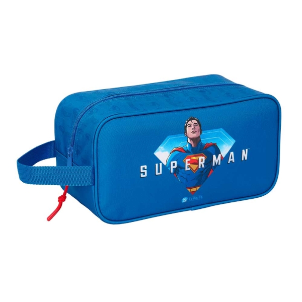 Safta Superman Zapatillero - Asa Lateral - 6L - Facil Transporte - Organizacion de Calzado - 290x140x150mm - Color Azul Oscuro