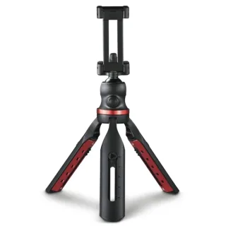 Hama Solid Tripode Mini para Smartphone y Camara - Peso Max 270g - Plegable - Altura Ajustable hasta 19cm - Plastico - Cabezal de Bola 3D - Color Negro