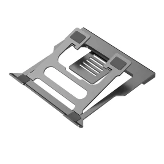 Coolbox ATRILDOCK Soporte para Portatil hasta 17" - 3x USB 3.0, HDMI, RJ45, USB-C PD - Aluminio - Plegable - Gomas Antideslizantes - Color Gris