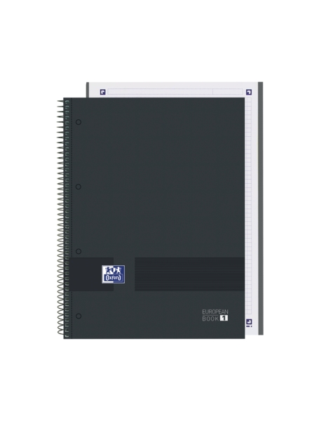 Oxford & You A4+ Europeanbook - Tapa Extradura Resistente - Cuadricula 5x5 - 80 Hojas - Color Negro · Pack de 5 uds.