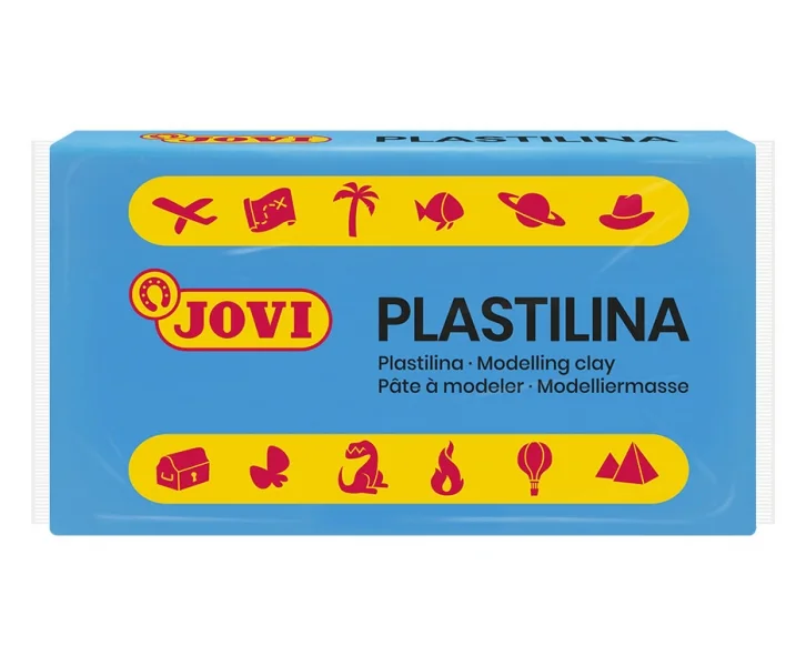 Jovi Caja de 30 Pastillas de Plastilina 50gr - Pasta Vegetal - No Se Seca - sin Gluten - Inocua - Facil de Moldear - Ideal para Figuras Voluminosas - Color Azul