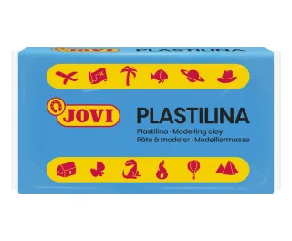 Jovi Caja de 30 Pastillas de Plastilina 50gr - Pasta Vegetal - No Se Seca - sin Gluten - Inocua - Facil de Moldear - Ideal para Figuras Voluminosas - Color Azul