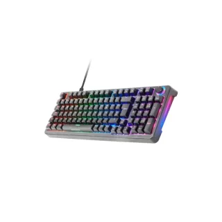 Mars Gaming MKPRO Teclado Completo Hibrido H-Mech - Switch SKN Amarillo - Disposicion Internacional QWERTY US - Iluminacion RGB Chroma - 385x140x40mm - Color Negro