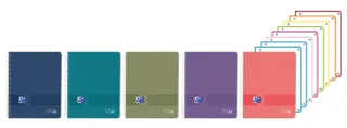 Oxford Live and Go Cuaderno de Espiral - Formato A4+ - 160 Hojas - Rayado Horizontal 1 Linea - Tapa de Polipropileno - Colores Vivos Surtidos · Pack de 5 uds.