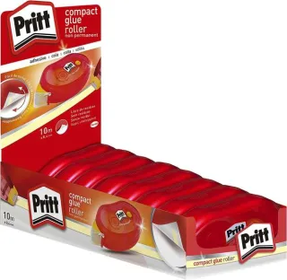 Pritt Compact Roller Adhesivo Removible 8.4mm x 10m - Aplicacion Limpia - Preciso y Reciclable · Pack de 8 uds.
