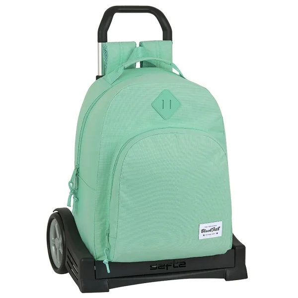 Safta Blackfit8 Mochila con Carro - Tirador Doble - Hombreras Ergonomicas - Mochila Extraible - Ruedas Antivibracion - 320x150x420mm - Color Turquesa