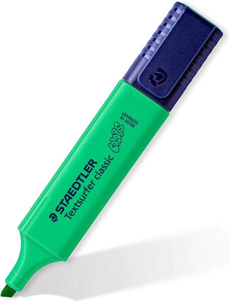 Staedtler Textsurfer Classic 364 Marcador Fluorescente - Punta Biselada - Trazo entre 1 - 5mm - Tinta con Base de Agua - Color Verde Palido · Pack de 10 uds.