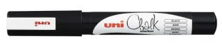 Uni-ball PWE-3MS Marcador de Tiza Liquida - Punta Conica 0.7mm - Borrado en Humedo - Resistente a la Lluvia - Color Negro · Pack de 6 uds.
