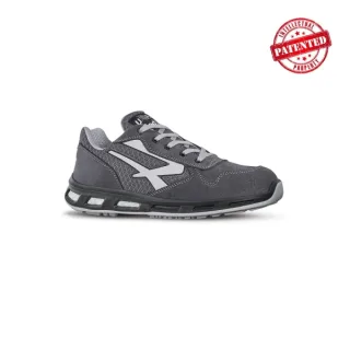 Upower Push S ESD Calzado de Seguridad Bajos - Talla 35 - Parte Superior de Nailon Ultraflexible y Gamuza Suave, Puntera de Aluminio, Suela Antideslizante, Proteccion S1PS FO SR - Color Gris