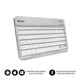 Subblim Teclado Smart Bluetooth - Ultrafino y Ultraligero - Conectividad Wireless Bluetooth 30 - Compatible con Apple, Android, Windows y Smart TV - Diseño Slim de 6Mm - Teclas Tipo Chiclet