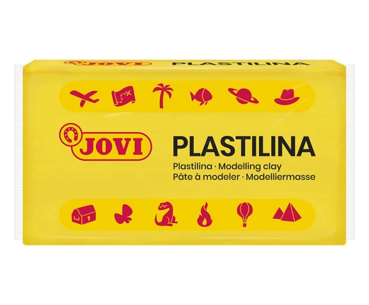 Jovi Caja de 30 Pastillas de Plastilina 50gr - Pasta de Modelar Vegetal - No Se Seca - sin Gluten - Inocua - Facil de Moldear - Ideal para Figuras en Volumen - Color Amarillo