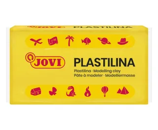 Jovi Caja de 30 Pastillas de Plastilina 50gr - Pasta de Modelar Vegetal - No Se Seca - sin Gluten - Inocua - Facil de Moldear - Ideal para Figuras en Volumen - Color Amarillo