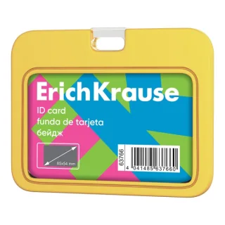 ErichKrause Neon Funda para Tarjeta - Orientacion Horizontal - Silicona - Formato 54x85mm - Color Amarillo