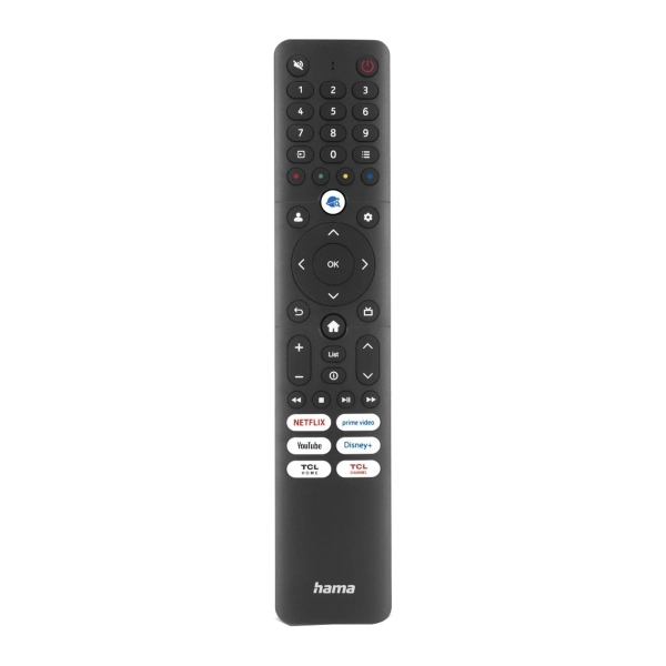 Hama Mando a Distancia para TV TCL - Alcance 10m - 45 Botones - Acceso Directo a Plataformas de Streaming - 4.2x21.5x1.5cm - Color Negro