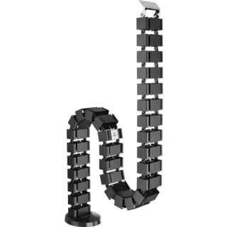 Fellowes Organizador de Cables - Columna Flexible - Altura hasta 130cm - Vertebras Desmontables - 4 Compartimentos Separados - Base Pesada - Iman Integrado - 10.7x12.9x128.8cm - Color Negro