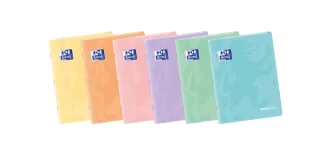 Oxford Easybook A4 Libreta Grapada - Tapa de Plastico Resistente - 48 Hojas con Margen - Cuadricula 4x4 - Diseño en Tonos Pastel · Pack de 10 uds.