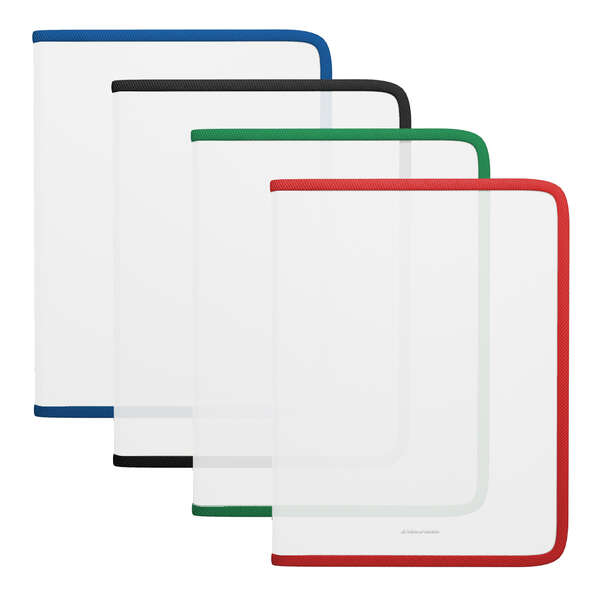 Erichkrause Matt Clear Carpeta con Cremallera A4+ - Material Transparente - Para Organizar y Transportar Documentos - Colores Surtidos · Pack de 4 uds.