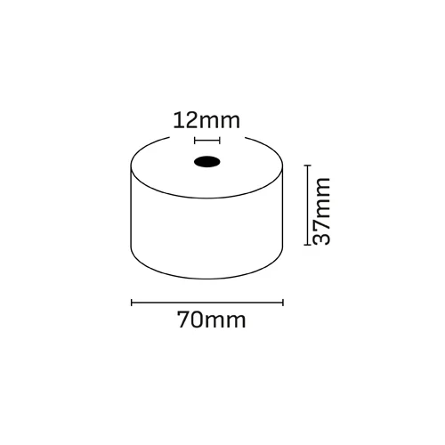 Oqonos Rollo de Papel Termico 37x70x12mm, Libre de BPA, FSC · Pack de 10 uds.