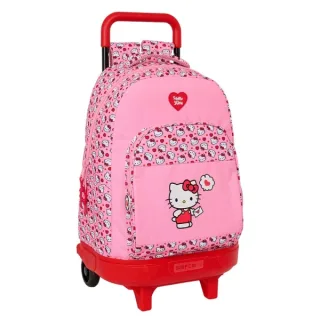 Safta Hello Kitty Mochila con Carro - Extraible - Bolsillo Frontal - Portabotellas - Doble Cremallera - Hombreras Acolchadas - Asa Acolchada - Tarjeta ID - Base Reforzada - 330x220x450mm - C