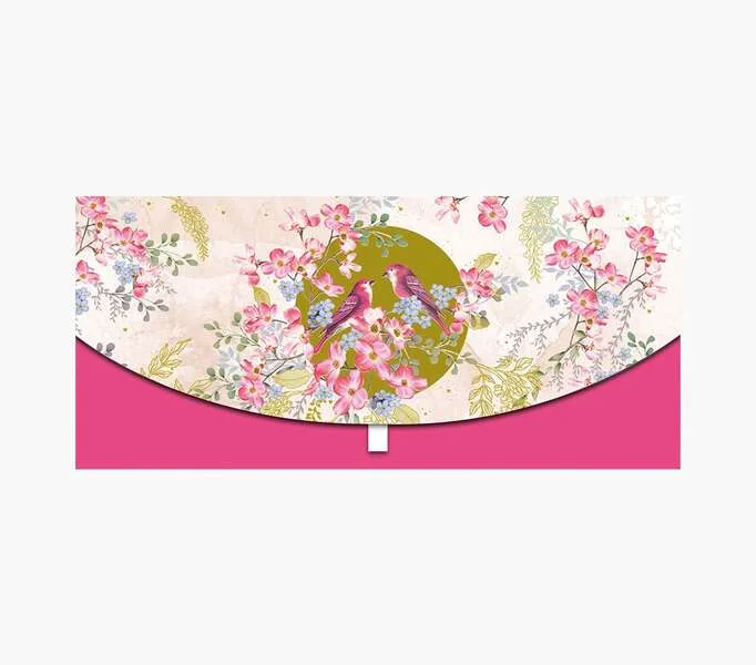 Pictura Tarjeta Money Cards - 21.3x9.6cm - Diseño Tematico de Pajaros y Flores - Incluye Sobre Blanco - Certificacion FSC